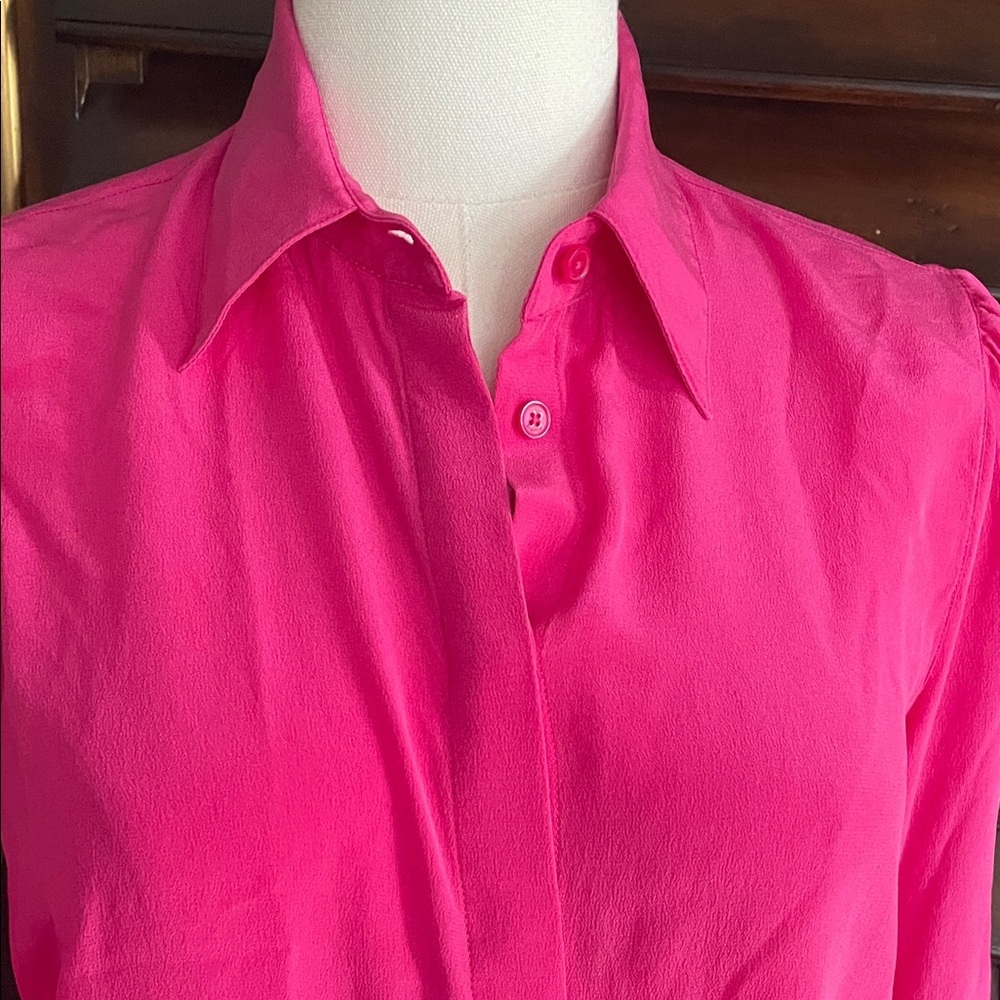 Babaton Aritzia Finta Women's Hot Pink Blouse Shirt XS - Picture 7 of 11